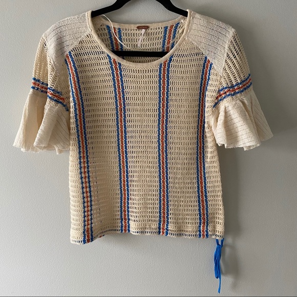 🆕 EUC Free People Babes Only Stripe Knit Top size small - Picture 2 of 14